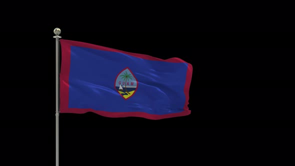 Guam  Looping Of The Waving Flag Pole With Alpha alt