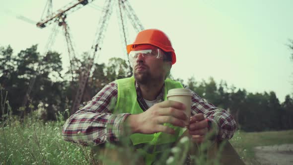 Construction Worker on Lunch Break