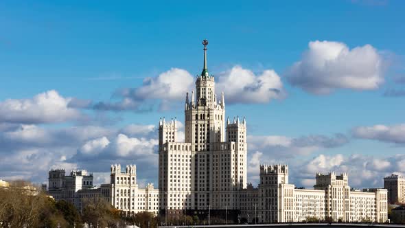 Kotelnicheskaya Embankment Building On a Cloudy Day