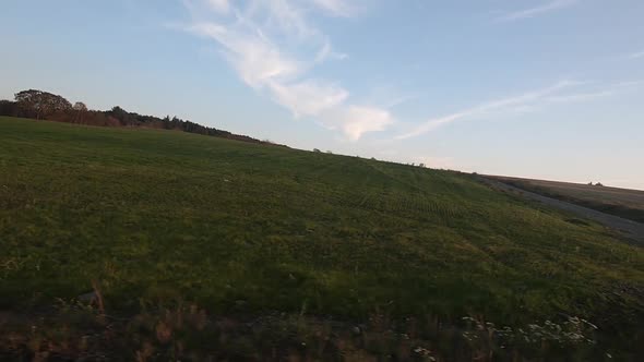 Driving through the countryside