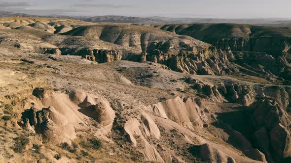 Aerial View of Natural Rock Formations in Cappadocia