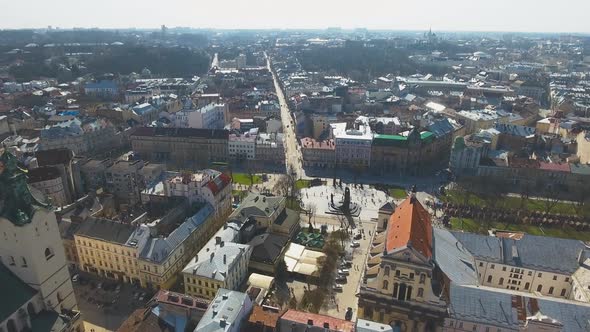 Aerial View Of The Old City On A Spring Day