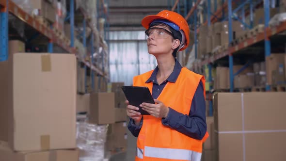 Portrait Female at Work in Storehouse