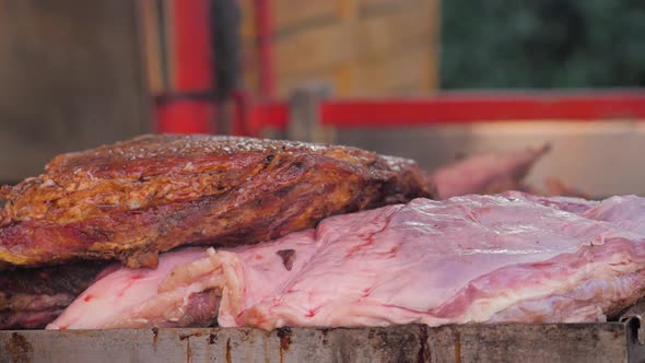 Asado Traditional Dish in Argentina is a Roasted Meat of Beef or Various Other Meats Which are