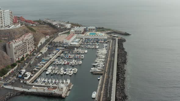 Aerial Survey Above the Quay in Tenerife, Canary Islands