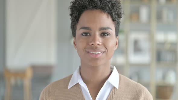 Portrait of Smiling Cheerful African Girl