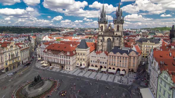 Old Town Square Timelapse in Prague Czech Republic