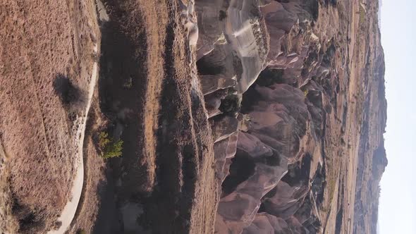 Vertical Video Cappadocia Landscape Aerial View