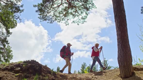 Active Retired Couple Trekking