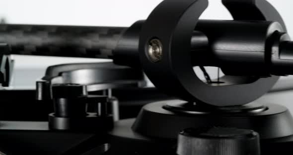 Counterweight and Carbon Tonearm on Record Player