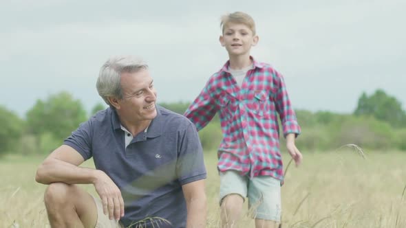 Father and son together, portrait