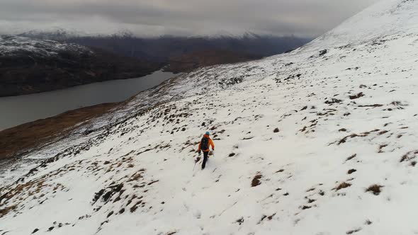 Hillwalker Surrounded by Beautiful Landscape