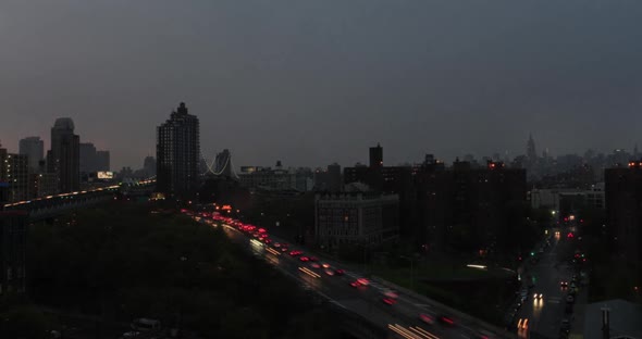 Traffic on elevated roadway, Brooklyn, New York City, New York, USA