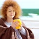 Beautiful Redhead Girl Walking Near the Sea - VideoHive Item for Sale