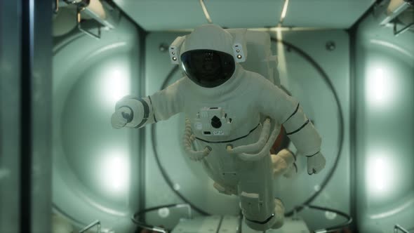 Astronaut Inside the Orbital Space Station alt