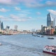 River Thames, Blackfriars bridge, Southbank, the City of London and Canary Wharf in the Distance - VideoHive Item for Sale