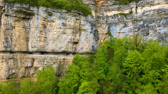 Along a sheer cliff