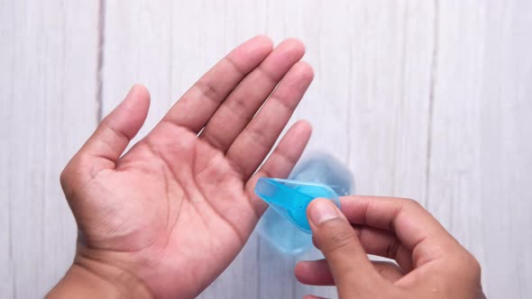 Top View of Man Using Sanitizer Gel 