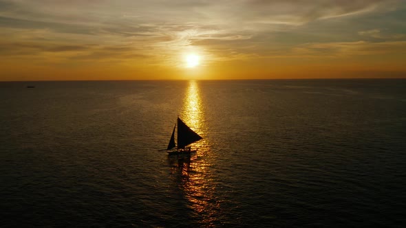 Sunset Over the Sea. Boracay, Philippines