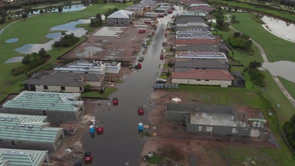 Heavy South Florida rains make for home builder problems in this aerial view.