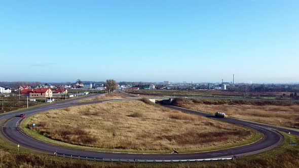 Ring Road Cars Aerial View