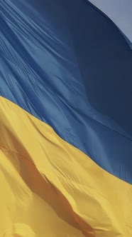 Vertical Video National Flag of Ukraine By Day