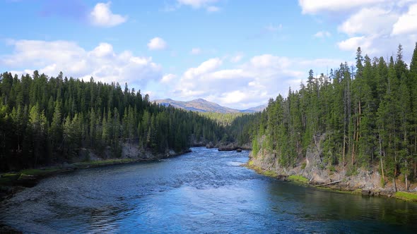 Yellowstone River in Yellowstone National Park in Wyoming