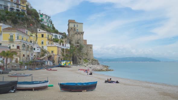 Time lapse video of the beach of the old village of Cetara.