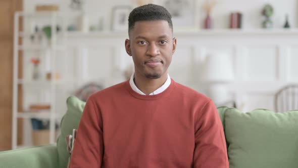 Portrait of African Man Showing No Sign by Finger, Denial