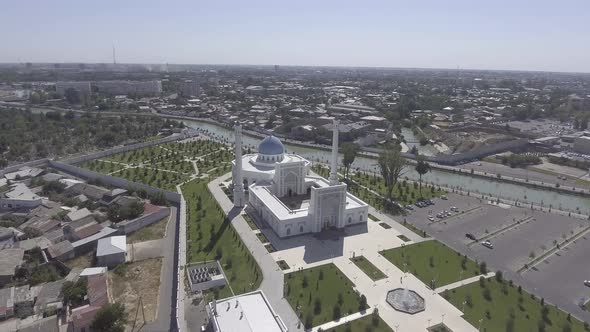 panorama of the mosque minor in tashkent