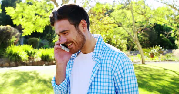 Man talking on mobile phone