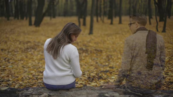 Girl Returning to Place of Dates and Feeling Spirit of Presence of Her Beloved