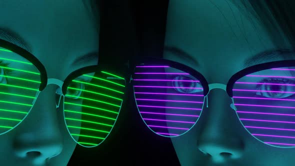 Girls With Glasses Shimmering Neon 02