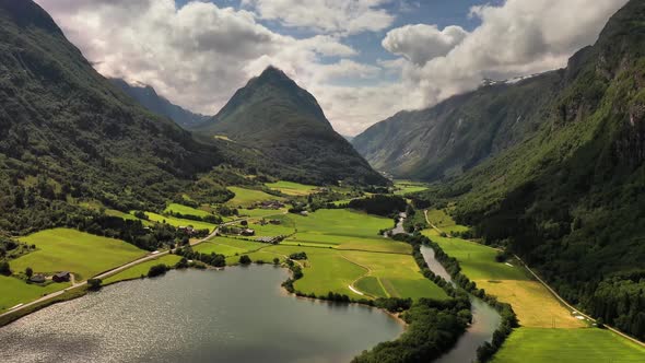 Aerial Footage Beautiful Nature Norway