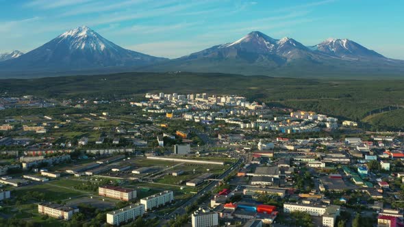 PetropavlovskKamchatsky City at Sunset