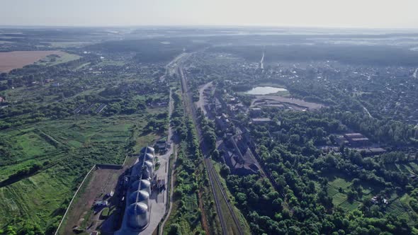 New Industrial Grain Silos Grain Storage Tanks From Drone