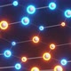 Atomic hexagonal grid of glowing blue and glowing spheres - VideoHive Item for Sale
