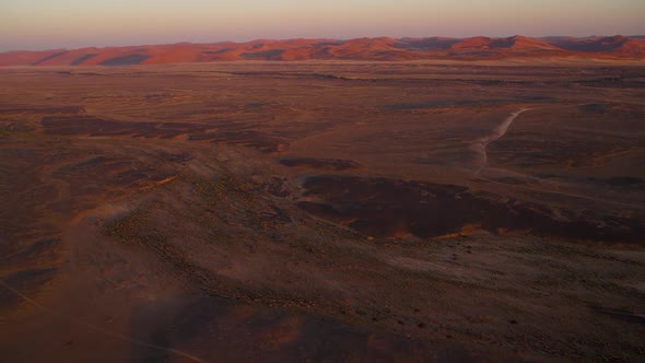 Flying over the desert in Namibia in a hot air balloon