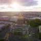 Golden Dome of Isaac Cathedral at Sunrise Dron - VideoHive Item for Sale