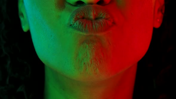 Attractive Female African American Lips Mouth
