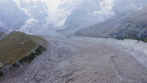 Beautiful Aerial View of Belvedere Glacier Mountain Around and Mountains in the Background with Tops