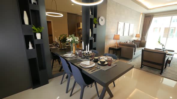Beautiful Dining Area Fully Furnished with decorative objects