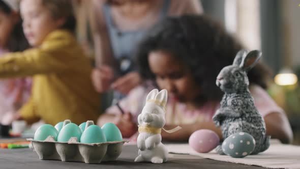 Children Working on Easter Decorations in Arts and Crafts Class