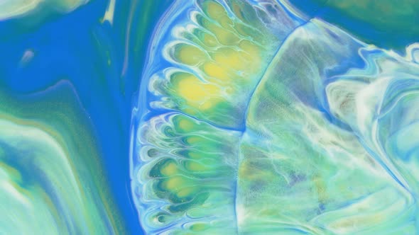 Abstract Light Pastel Streams Flow Along the Plane on a Blue Background