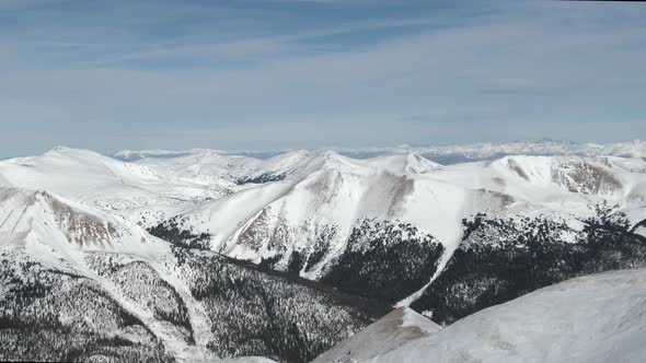 Aerial views of mountain peaks from Loveland Pass, Colorado