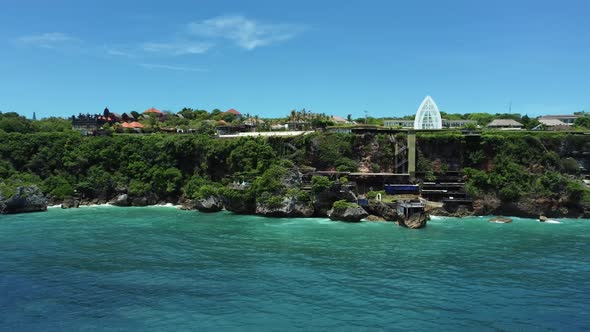 Along Uluwatu cliff with ocean and sky on Bali