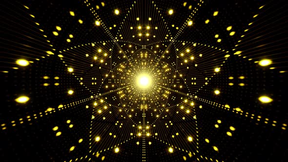 Glittering Yellow Flower Laser Show Vj Loop