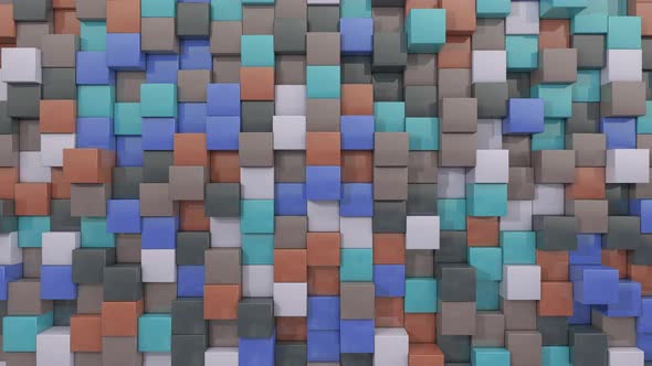 Multicolor cube background animation. Cubic shape pattern