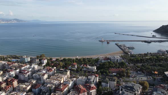 Alanya, Turkey - a Resort Town on the Seashore. Aerial View