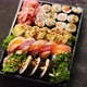 Various Sushi Takeaway Trays with Chopsticks and Copy Space - VideoHive Item for Sale